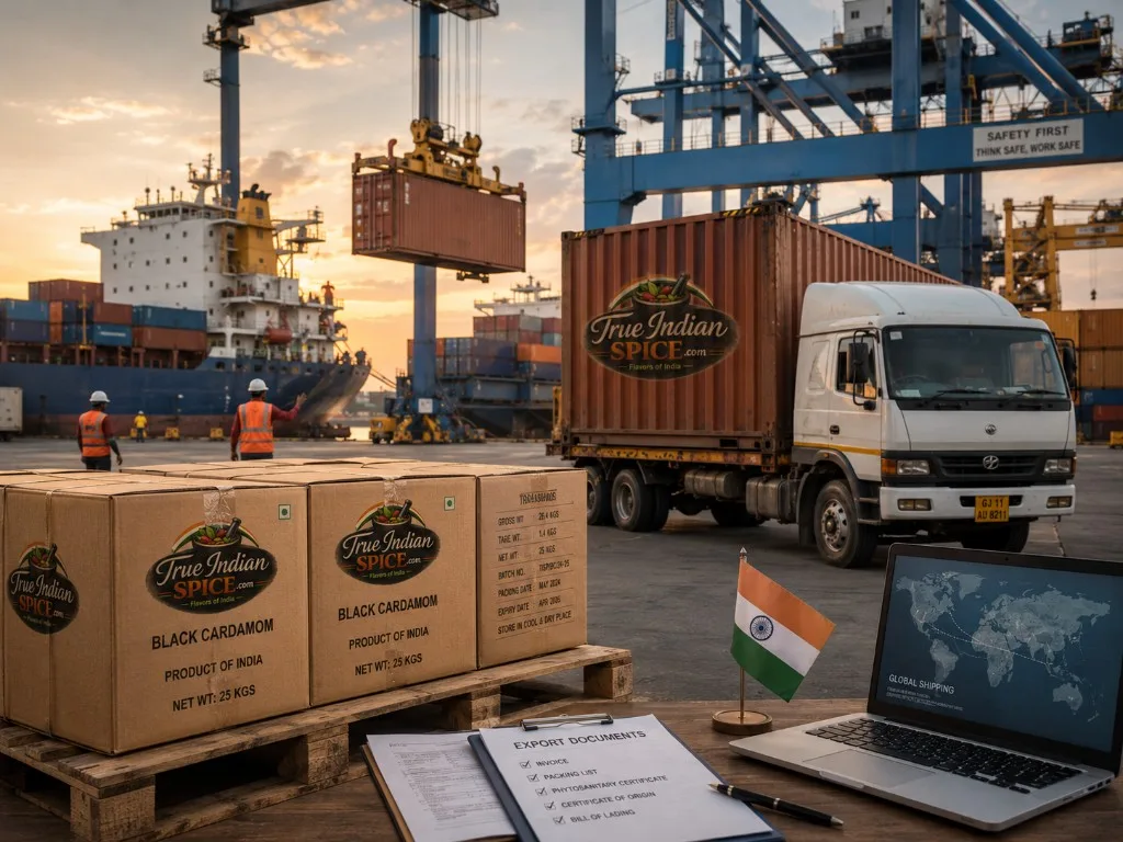 Black Cardamom export shipping and logistics coordination