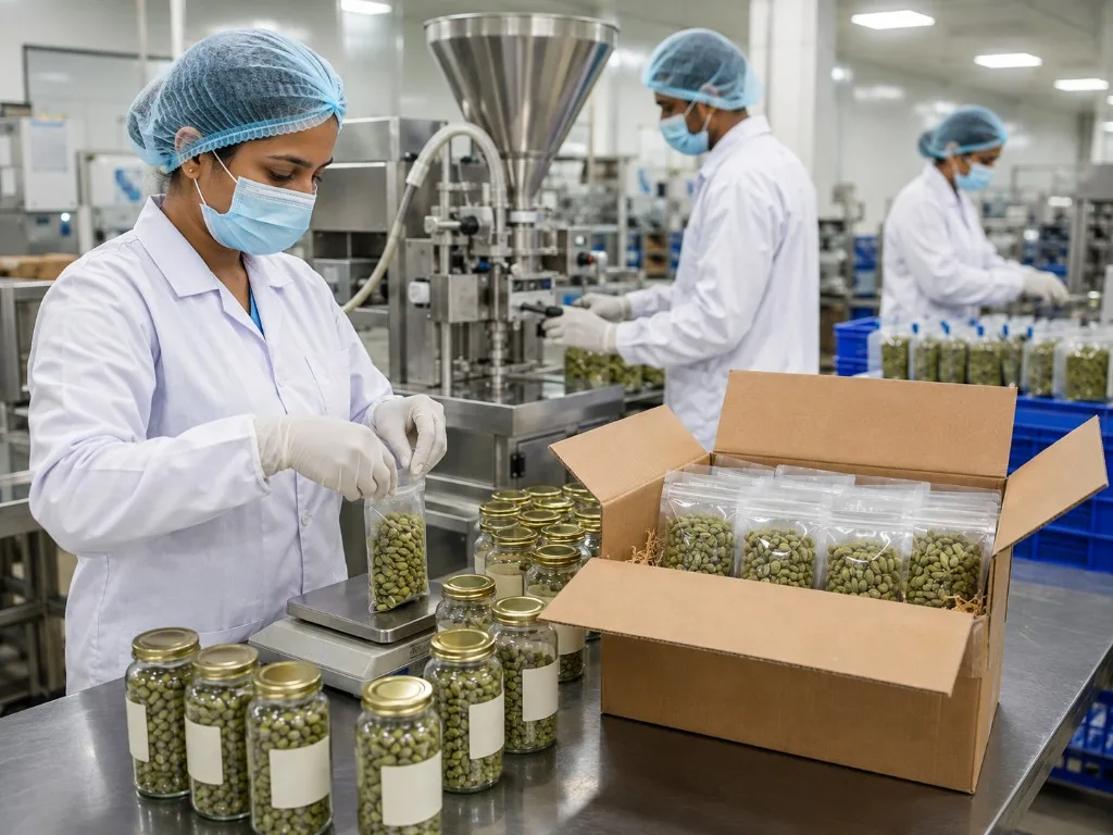 Private label packaging of Green Cardamom for export brands