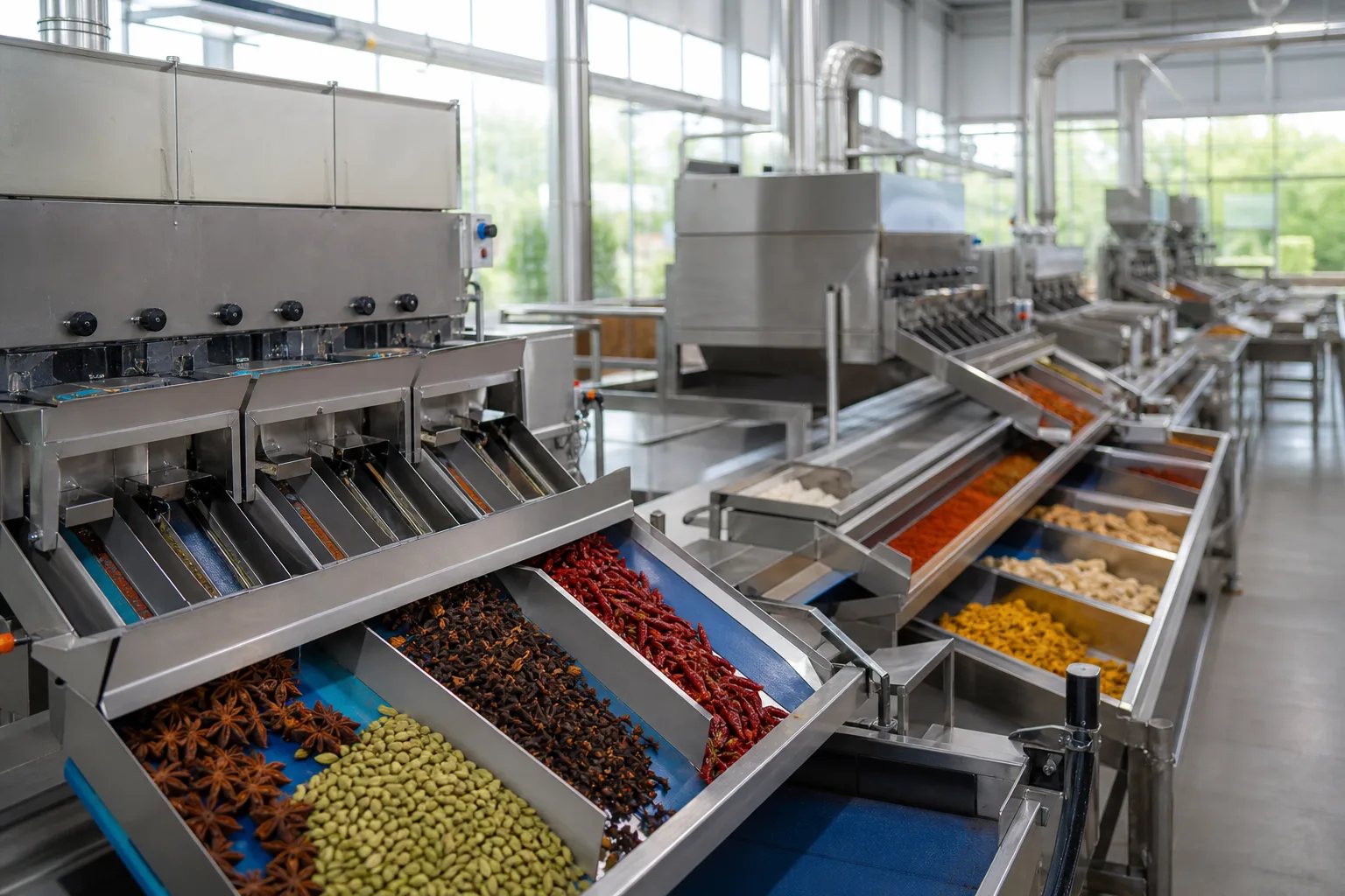 Raw spice sorting and procurement screening at True Indian Spice Gujarat facility